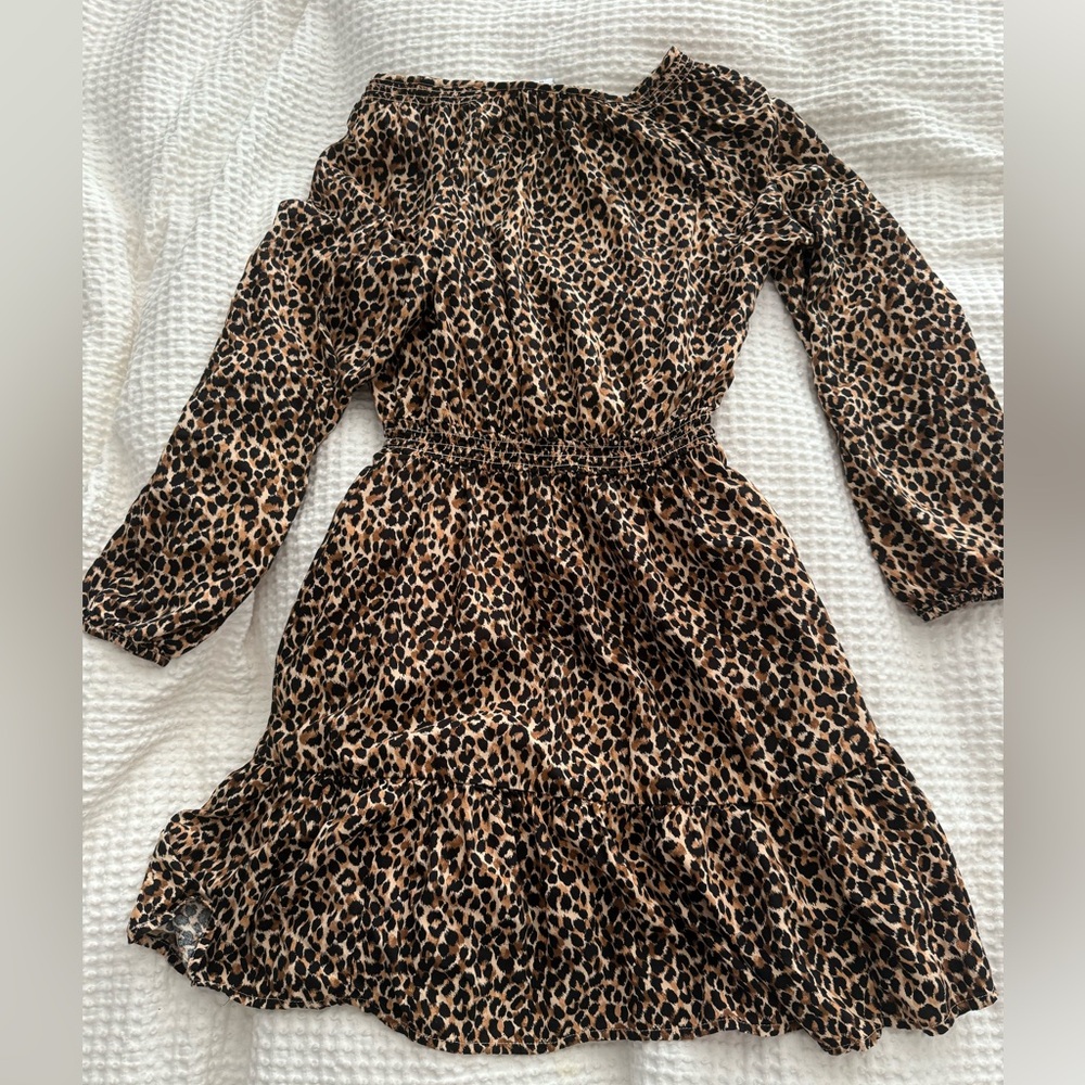 Old Navy Leopard Print Long Sleeve Dress